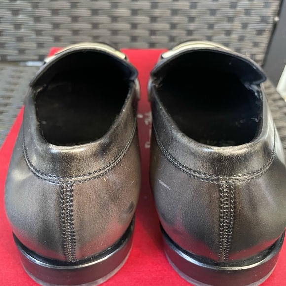 Salvatore Ferragamo Shoes,Salvatore Ferragamo Black Leather Slip-Ons,AUTHENTIC. - Picture 10 of 11